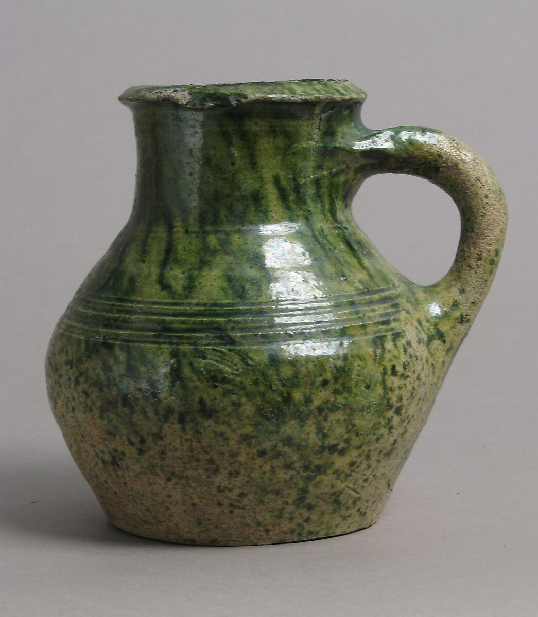 Jug, Glazed earthenware, British