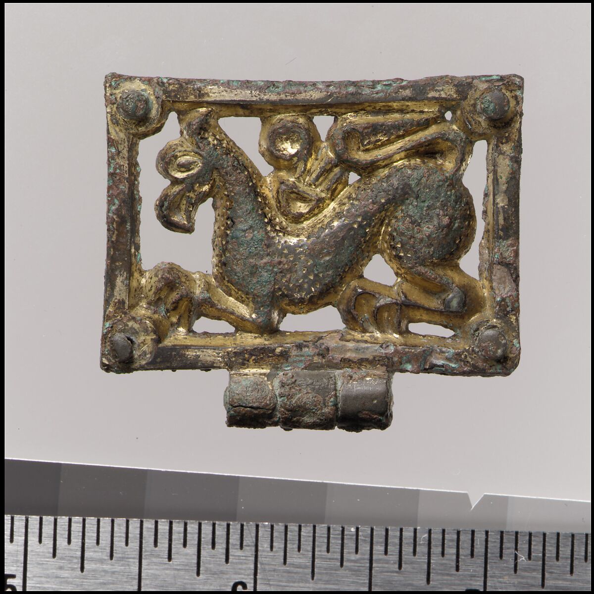 Belt Fitting, Bronze-gilt, Avar 