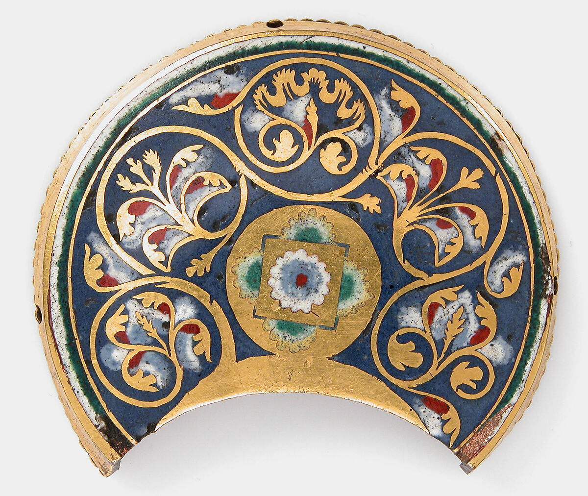 Nimbus, Champlevé enamel, copper-gilt, German 