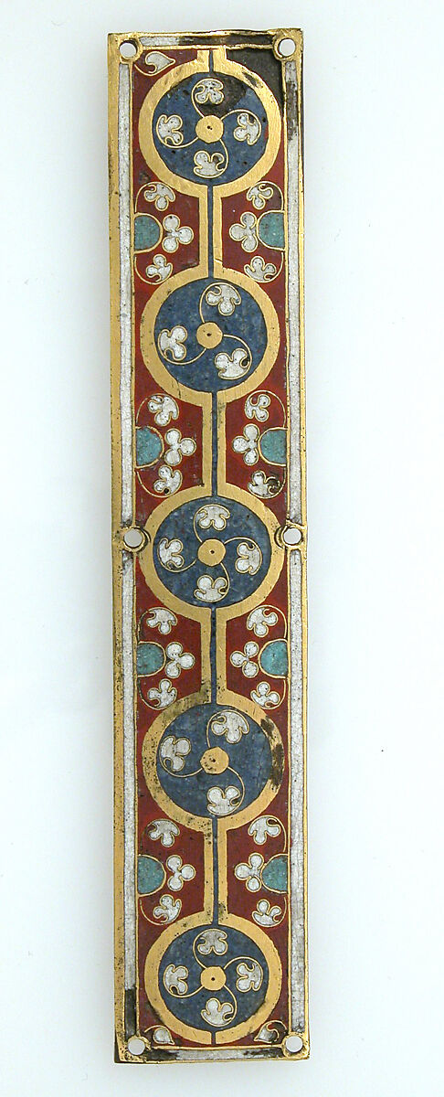 Plaque from a Reliquary Shrine, Champlevé and cloisonné enamel, copper alloy, gilt, German 