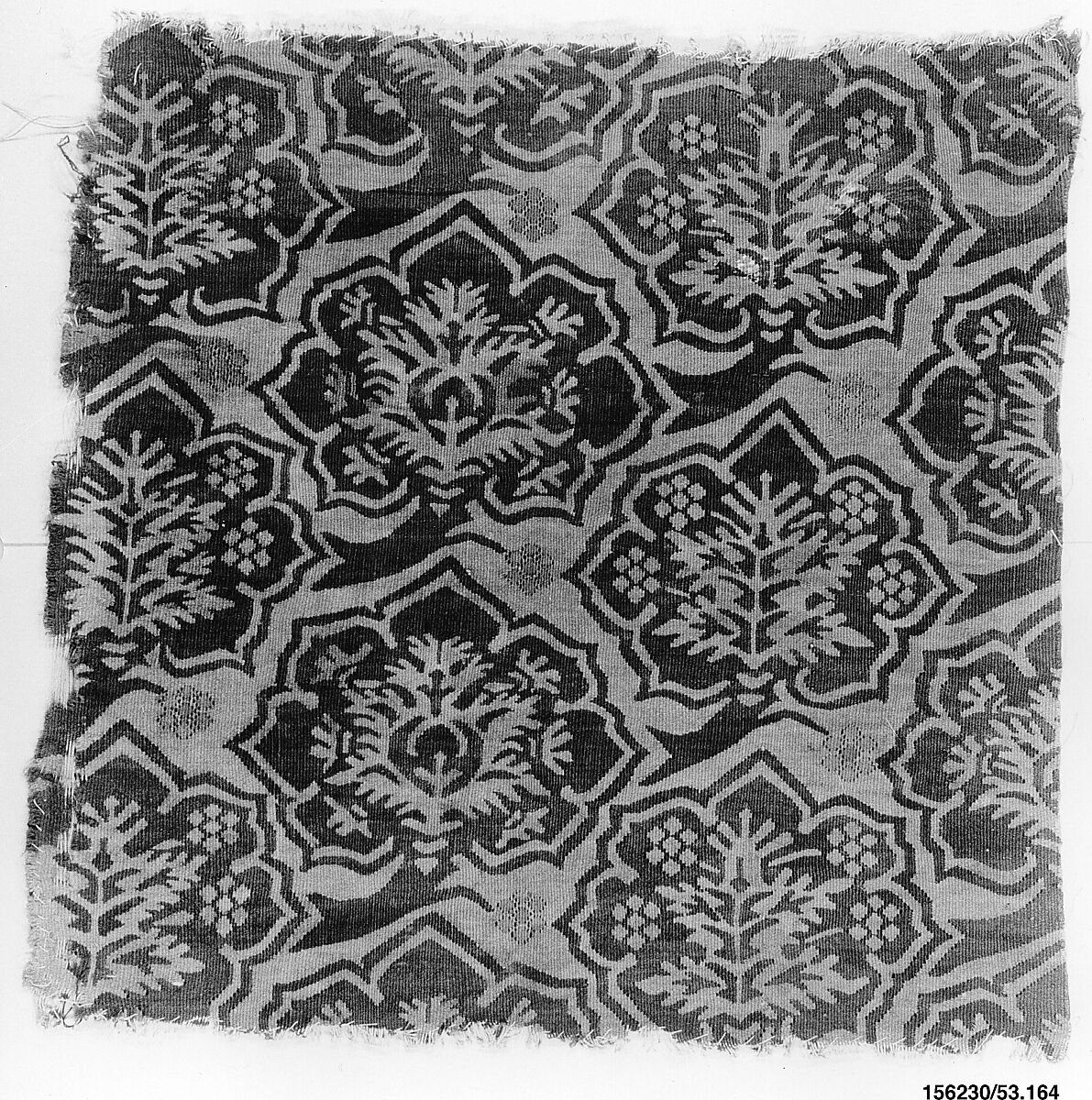 Fragment with a Simulated Silk Textile Pattern, Linen warp, wool wefts, Upper Rhenish