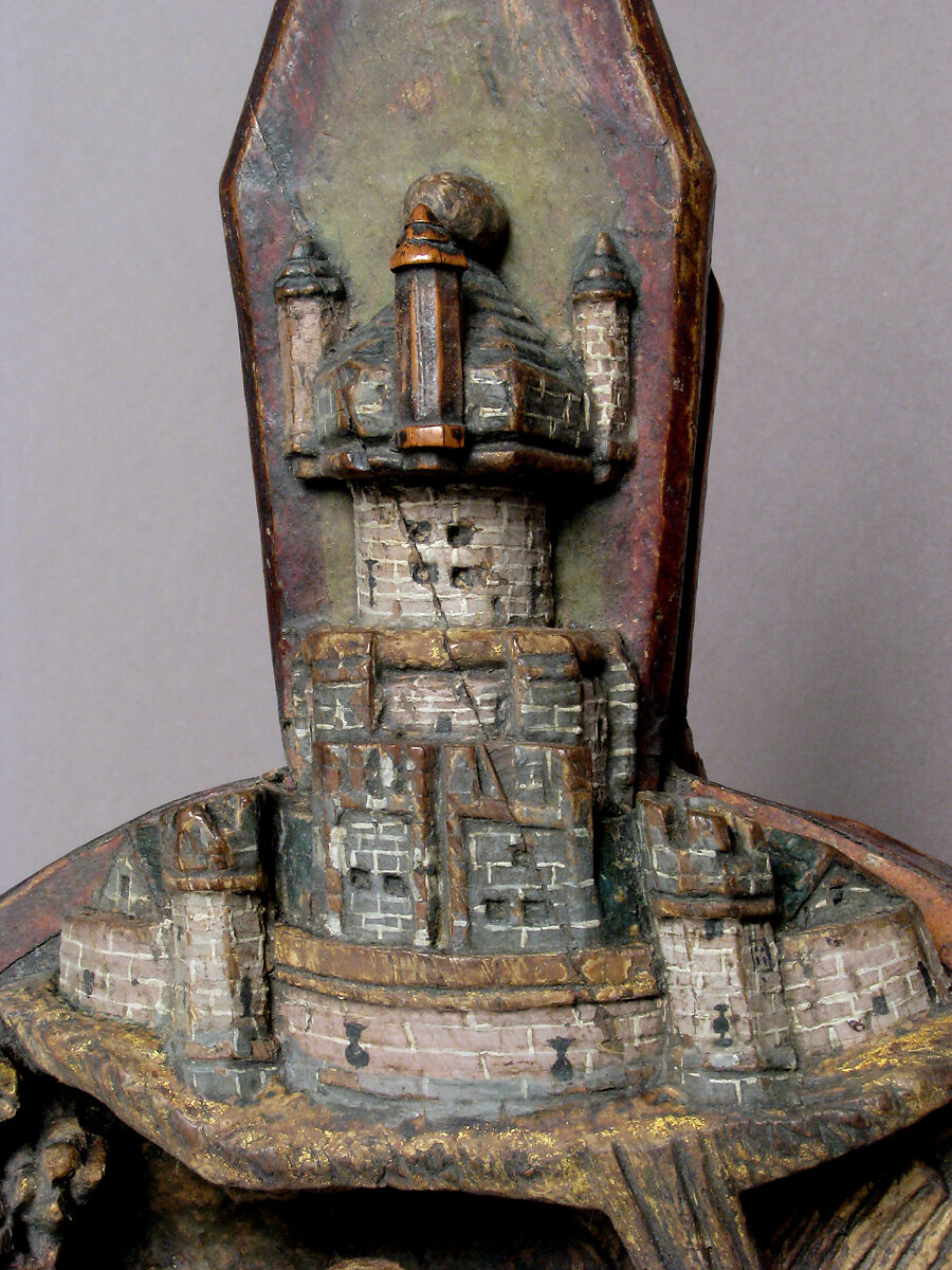 Bellows with the Flight into Egypt, Oak, leather, polychromy, gilding, Netherlandish