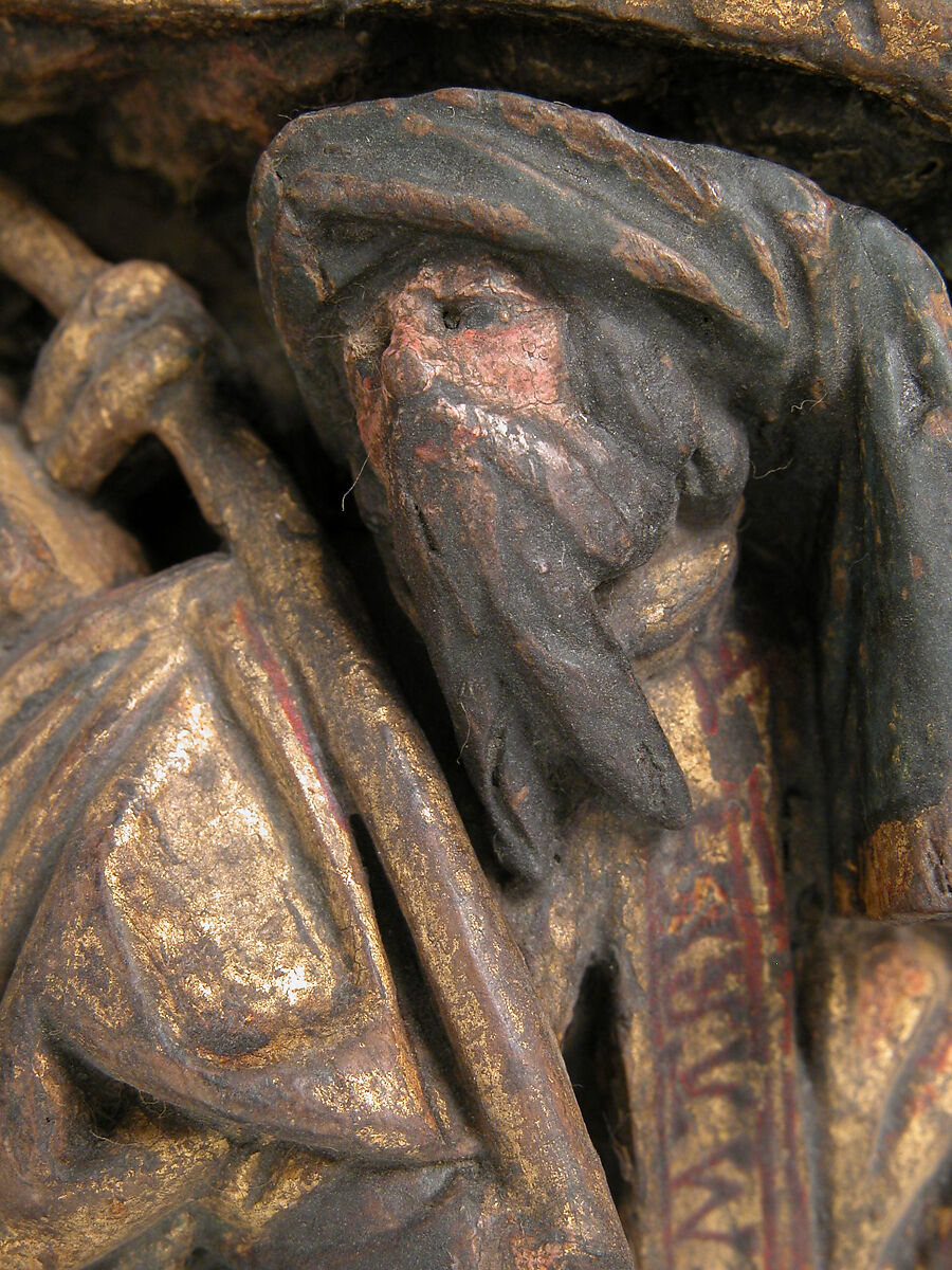 Bellows with the Flight into Egypt, Oak, leather, polychromy, gilding, Netherlandish