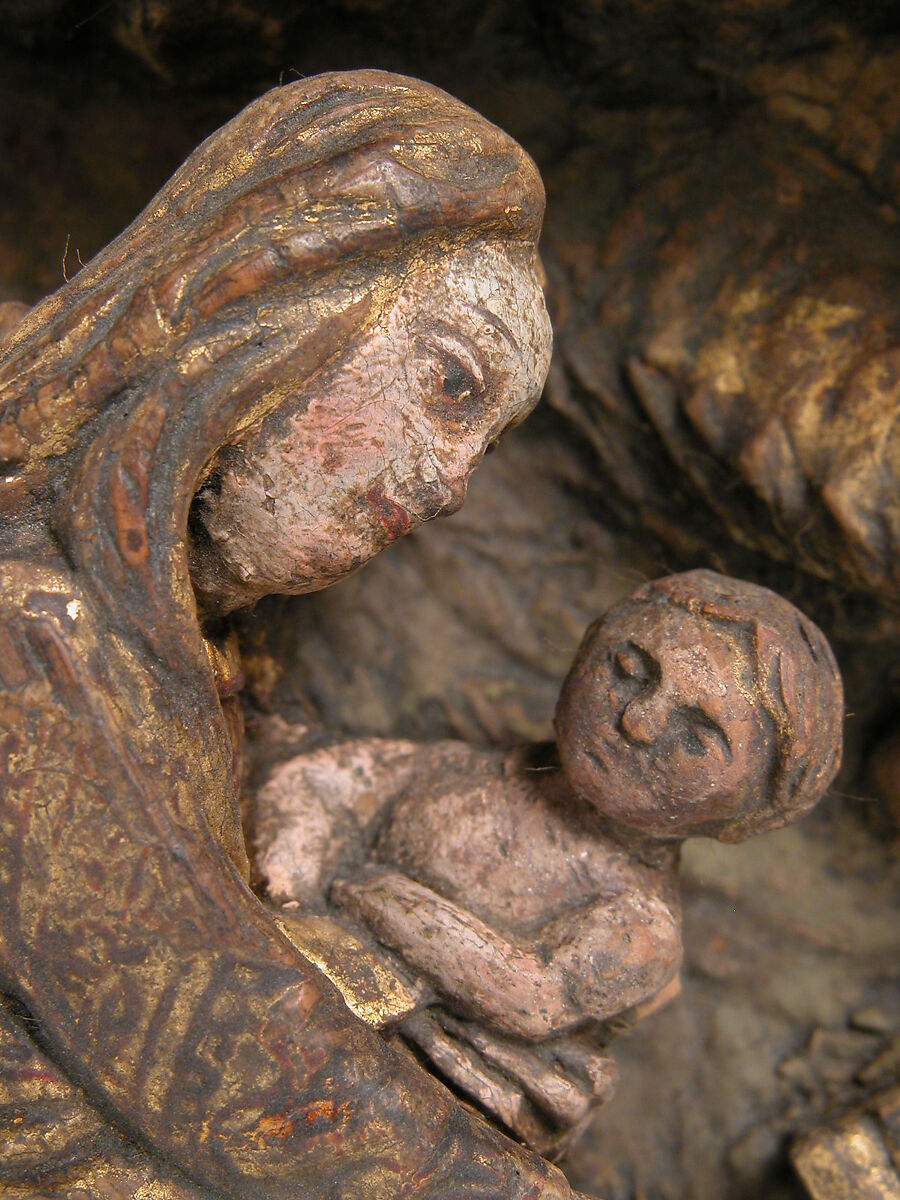 Bellows with the Flight into Egypt, Oak, leather, polychromy, gilding, Netherlandish