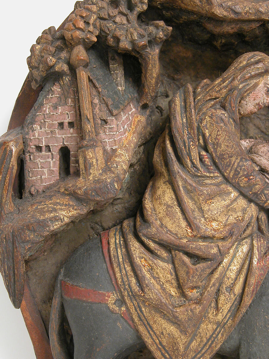 Bellows with the Flight into Egypt, Oak, leather, polychromy, gilding, Netherlandish