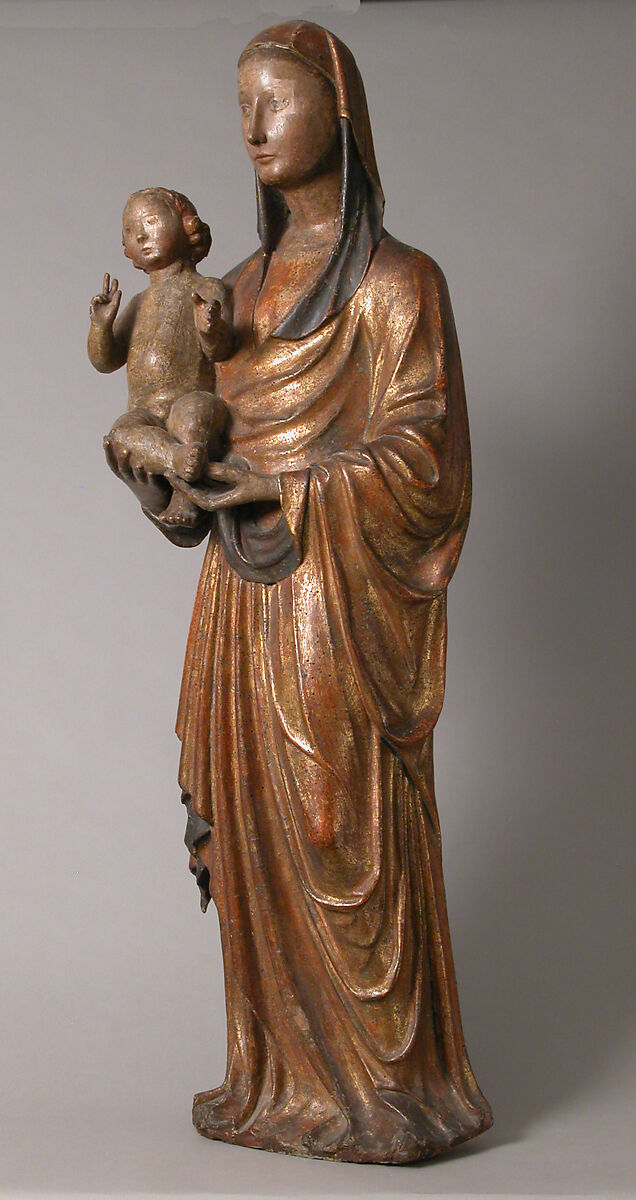Standing Virgin and Child, Wood, painted and gilded, Central Italian