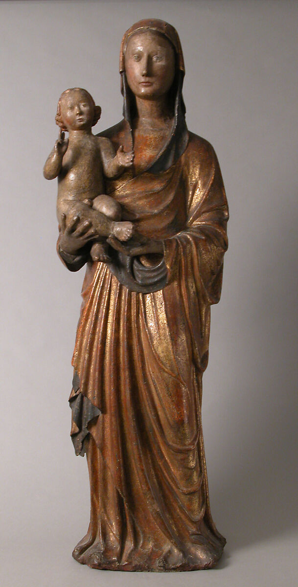 Standing Virgin and Child, Wood, painted and gilded, Central Italian