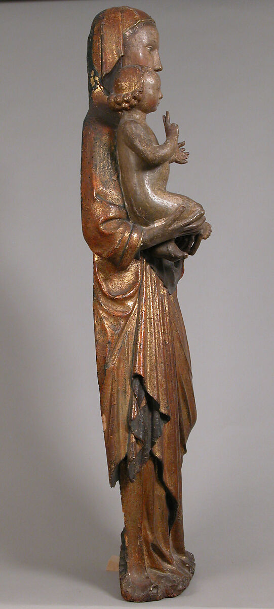 Standing Virgin and Child, Wood, painted and gilded, Central Italian