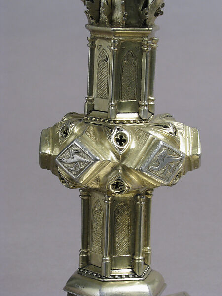 Ostensory, Silver, gilded silver, basse taille enamel, and rock crystal, Italian (?)