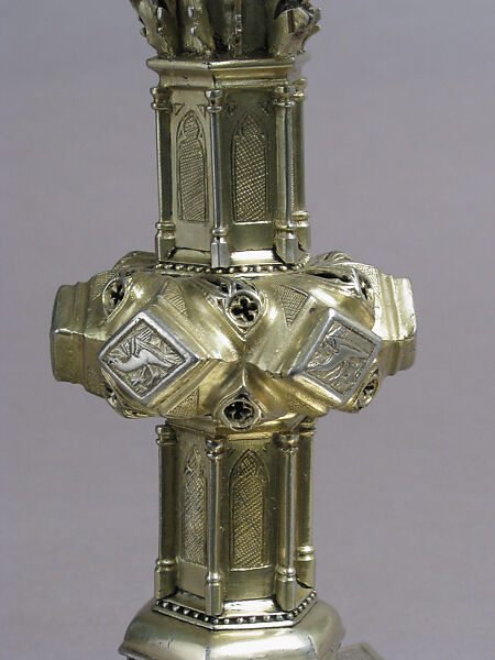 Ostensory, Silver, gilded silver, basse taille enamel, and rock crystal, Italian (?)