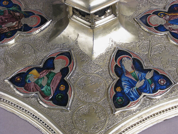 Ostensory, Silver, gilded silver, basse taille enamel, and rock crystal, Italian (?)