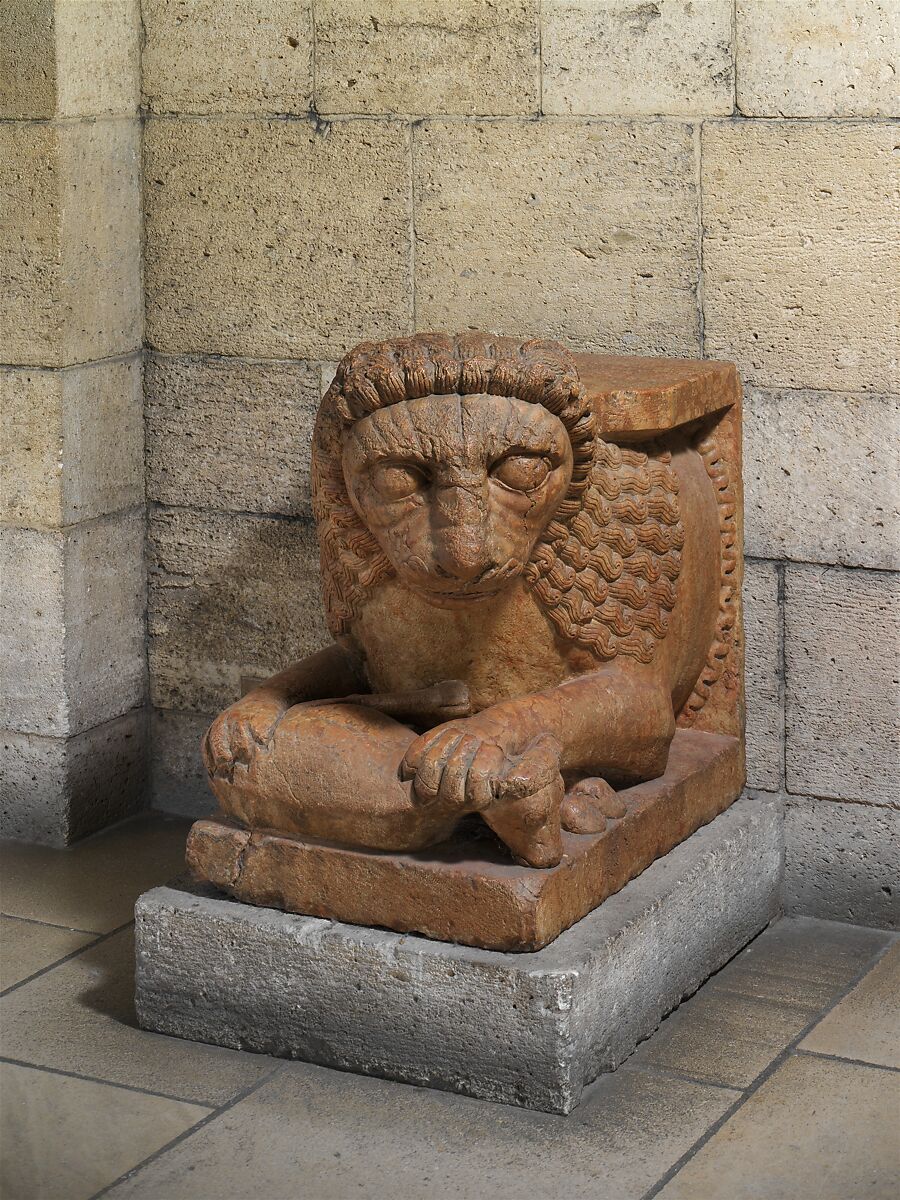 Lion, from a Doorway, Limestone (Red limestone), North Italian 