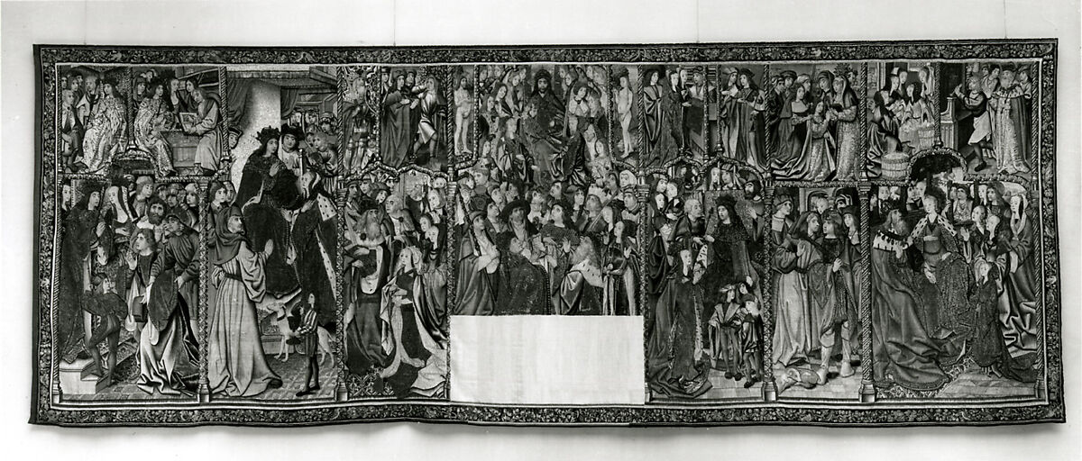 The Story of Esther and Ahasuerus (from Christ the Judge on the Throne of Majesty and Other Subjects), Wool warp;  wool, silk, and metallic wefts, South Netherlandish