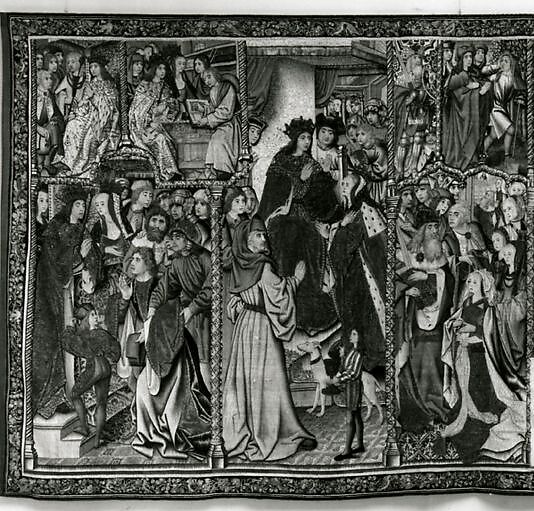 The Story of Esther and Ahasuerus (from Christ the Judge on the Throne of Majesty and Other Subjects), Wool warp;  wool, silk, and metallic wefts, South Netherlandish