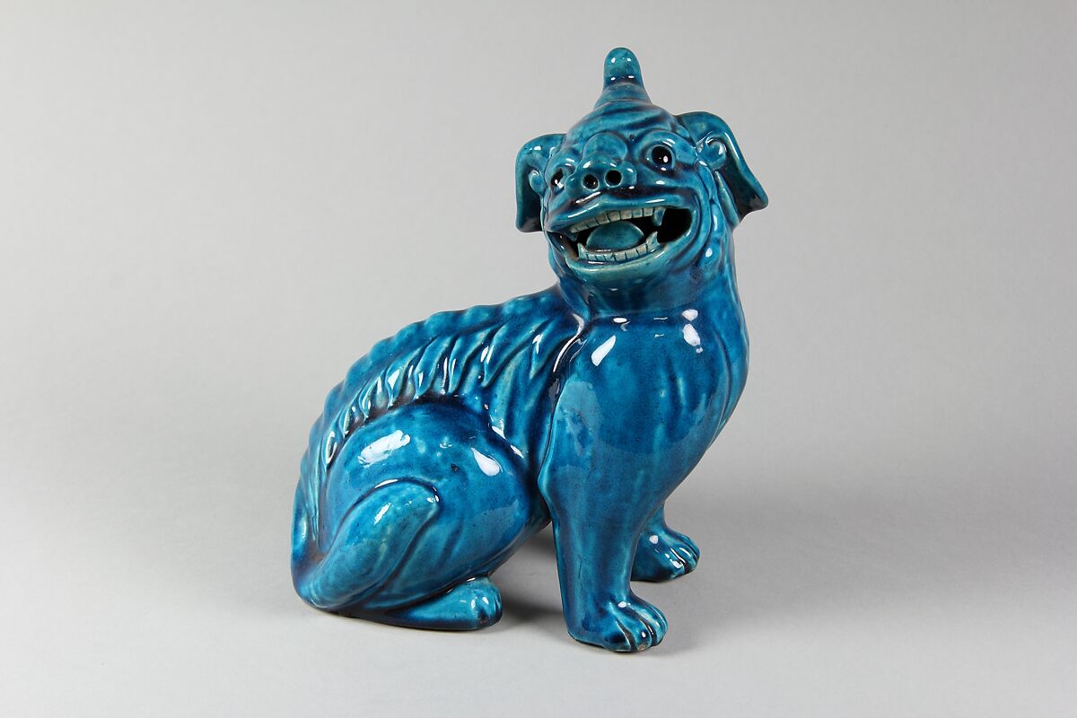 Figure of a mythical beast, Porcelain with turqoise-blue glaze (Jingdezhen ware), China 