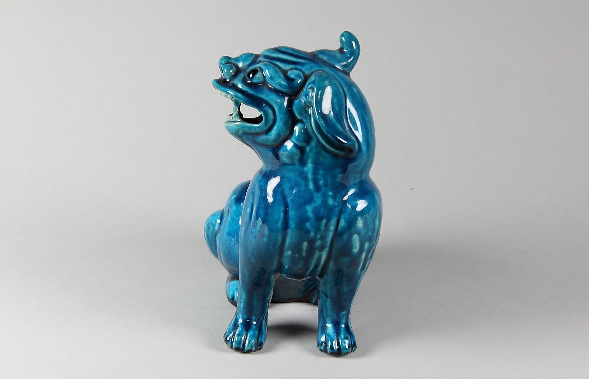Figure of a mythical beast, Porcelain with turqoise-blue glaze (Jingdezhen ware), China