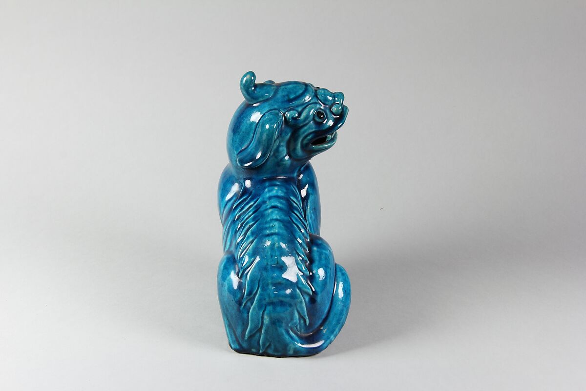 Figure of a mythical beast, Porcelain with turqoise-blue glaze (Jingdezhen ware), China