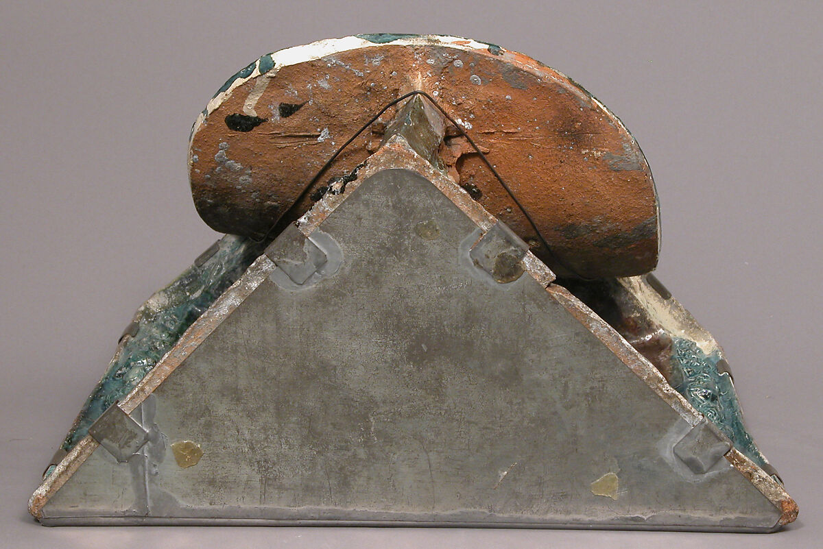 Stove Tile with Saint John the Evangelist and Samson, Buda Castle Workshop, Earthenware, lead glaze, Hungarian