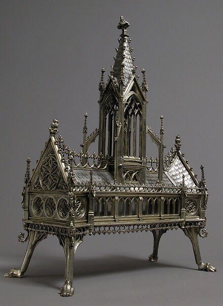 Reliquary Shrine of Saint Barbara, Workshop of Louis Marcy (Luigi Parmeggiani) (Italian, 1860–1945) (?), Silver, Silver-gilt, European 