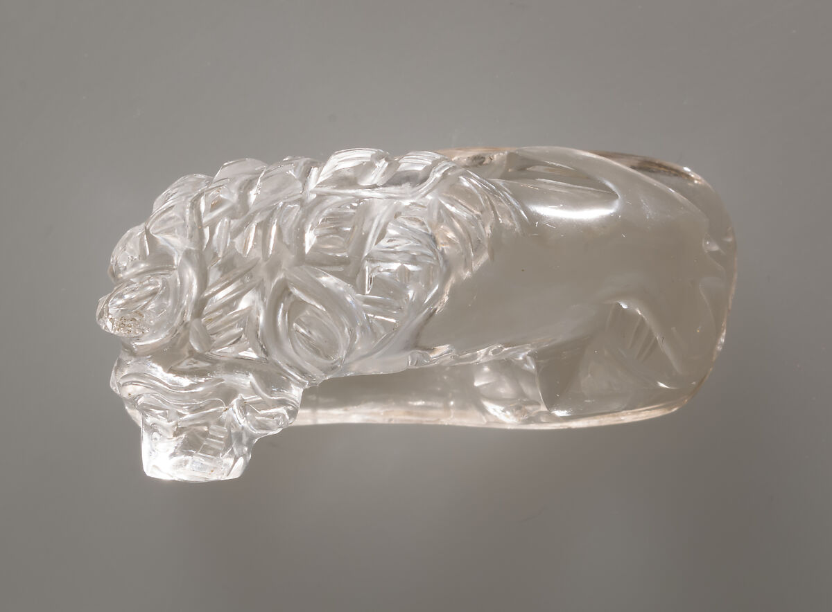 Rock crystal Statuette of a Lion, Rock crystal, North African (Carthage)