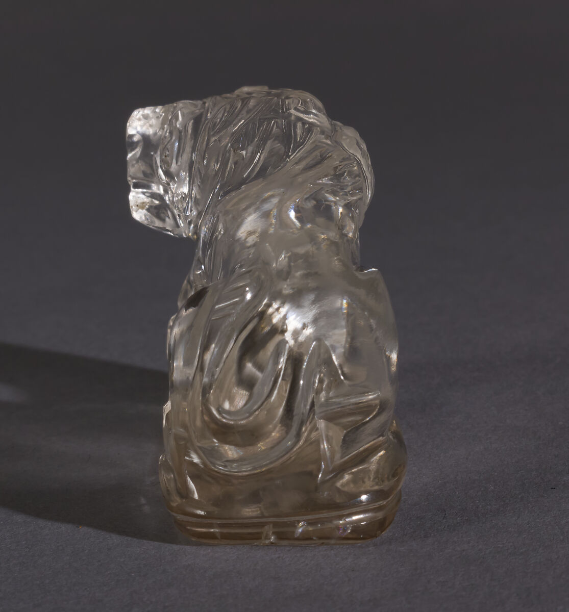 Rock crystal Statuette of a Lion, Rock crystal, North African (Carthage)