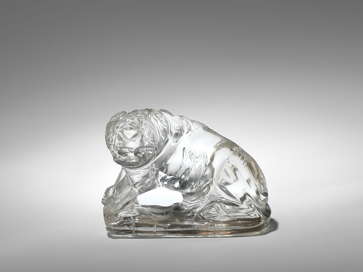 Rock crystal Statuette of a Lion, Rock crystal, North African (Carthage)