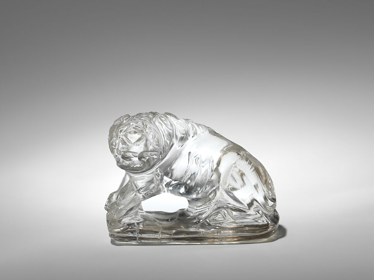 Rock crystal Statuette of a Lion, Rock crystal, North African (Carthage) 