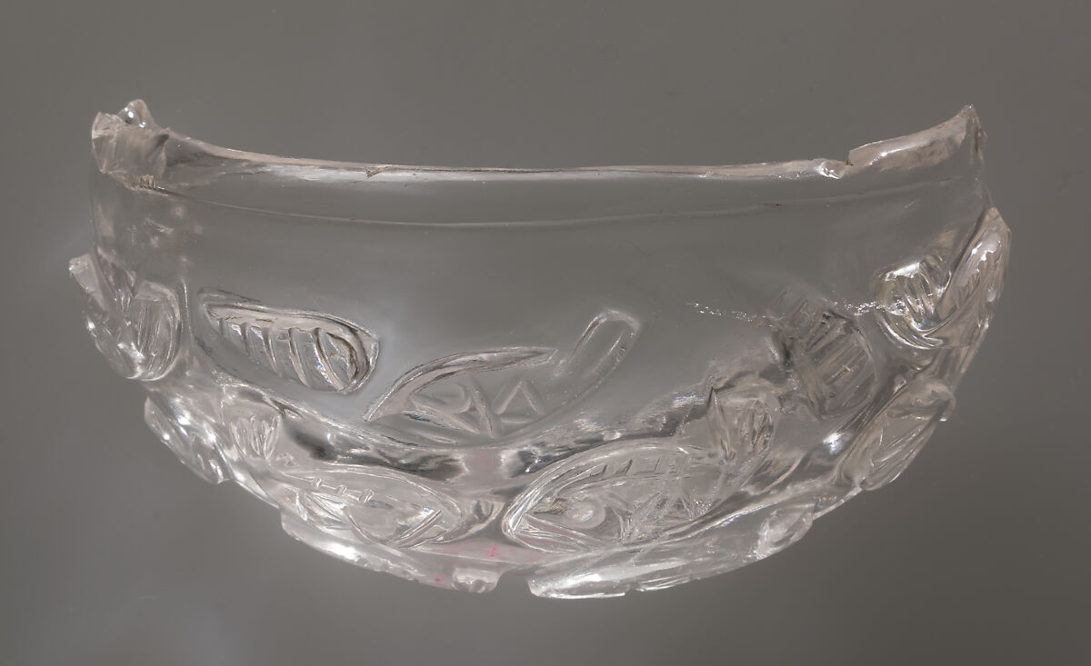 Fragment of a Rock Crystal Bowl, Rock crystal, North African (Carthage)
