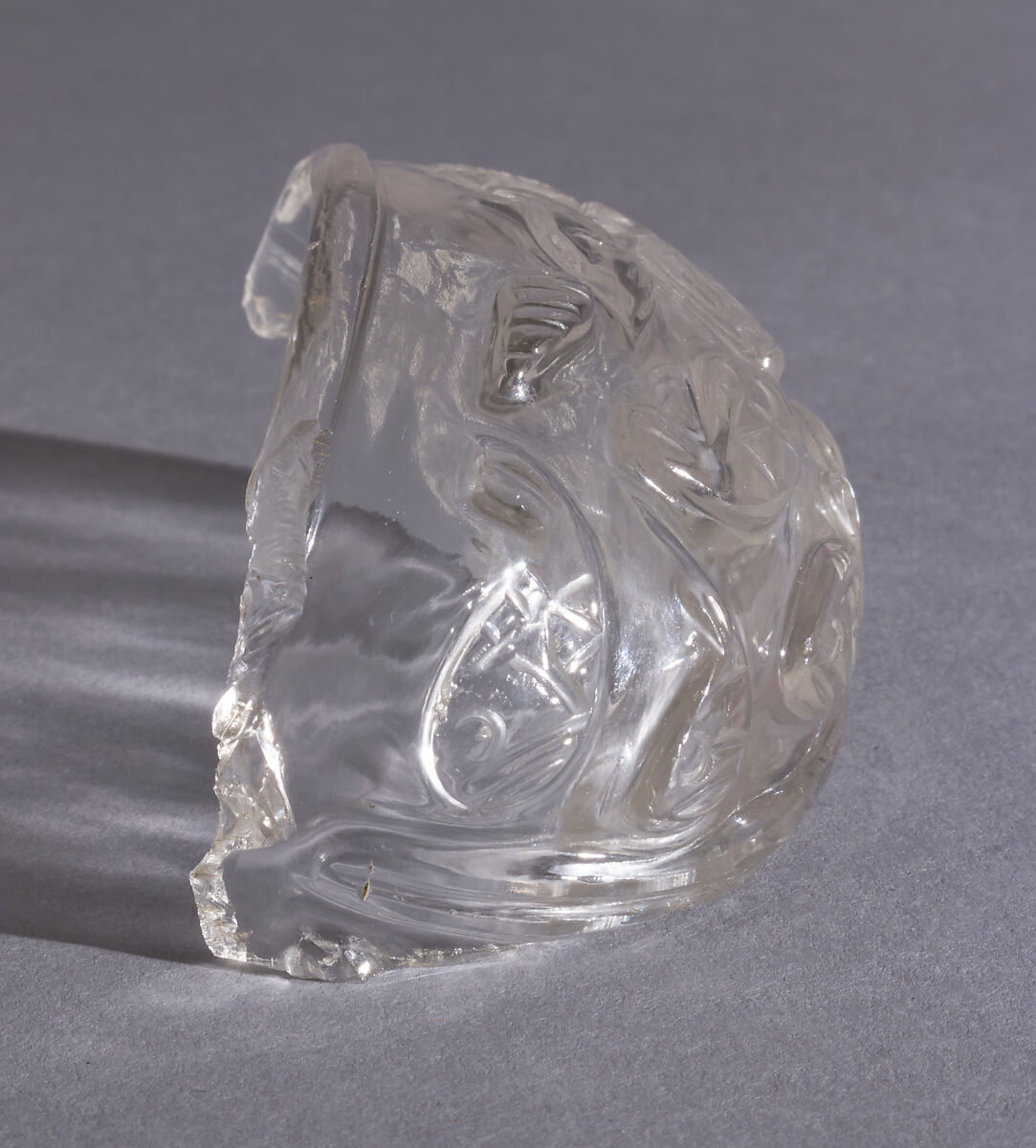 Fragment of a Rock Crystal Bowl, Rock crystal, North African (Carthage)
