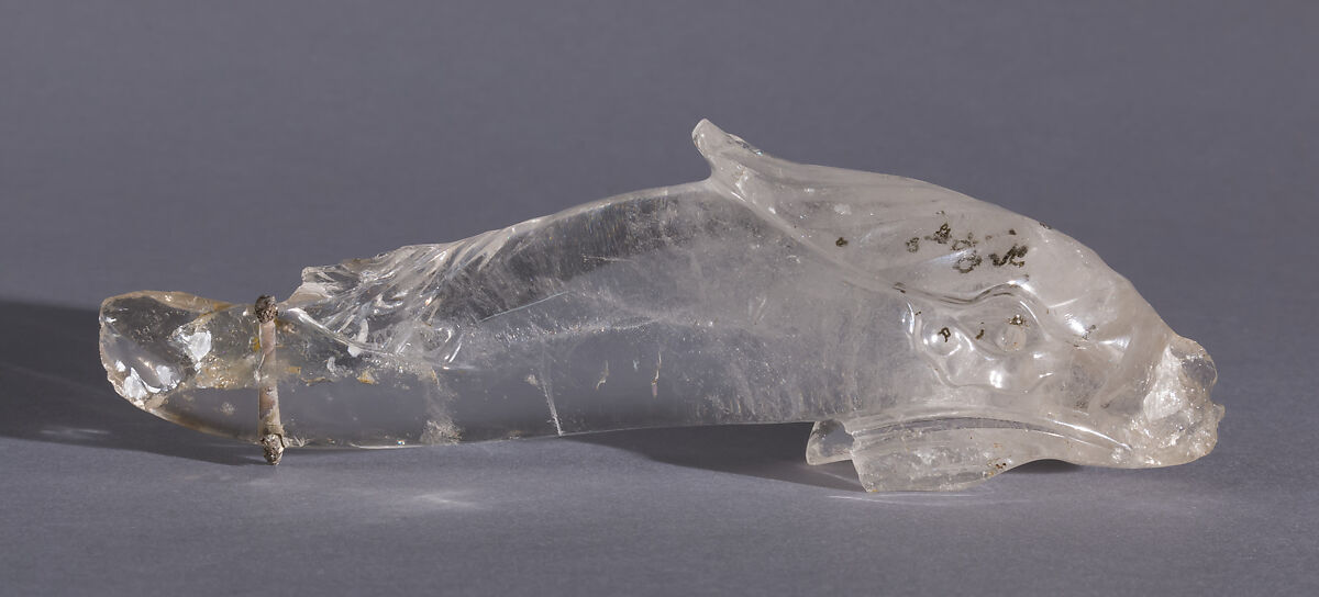 Rock Crystal Statuette of a Dolphin, Rock crystal, North African (Carthage)
