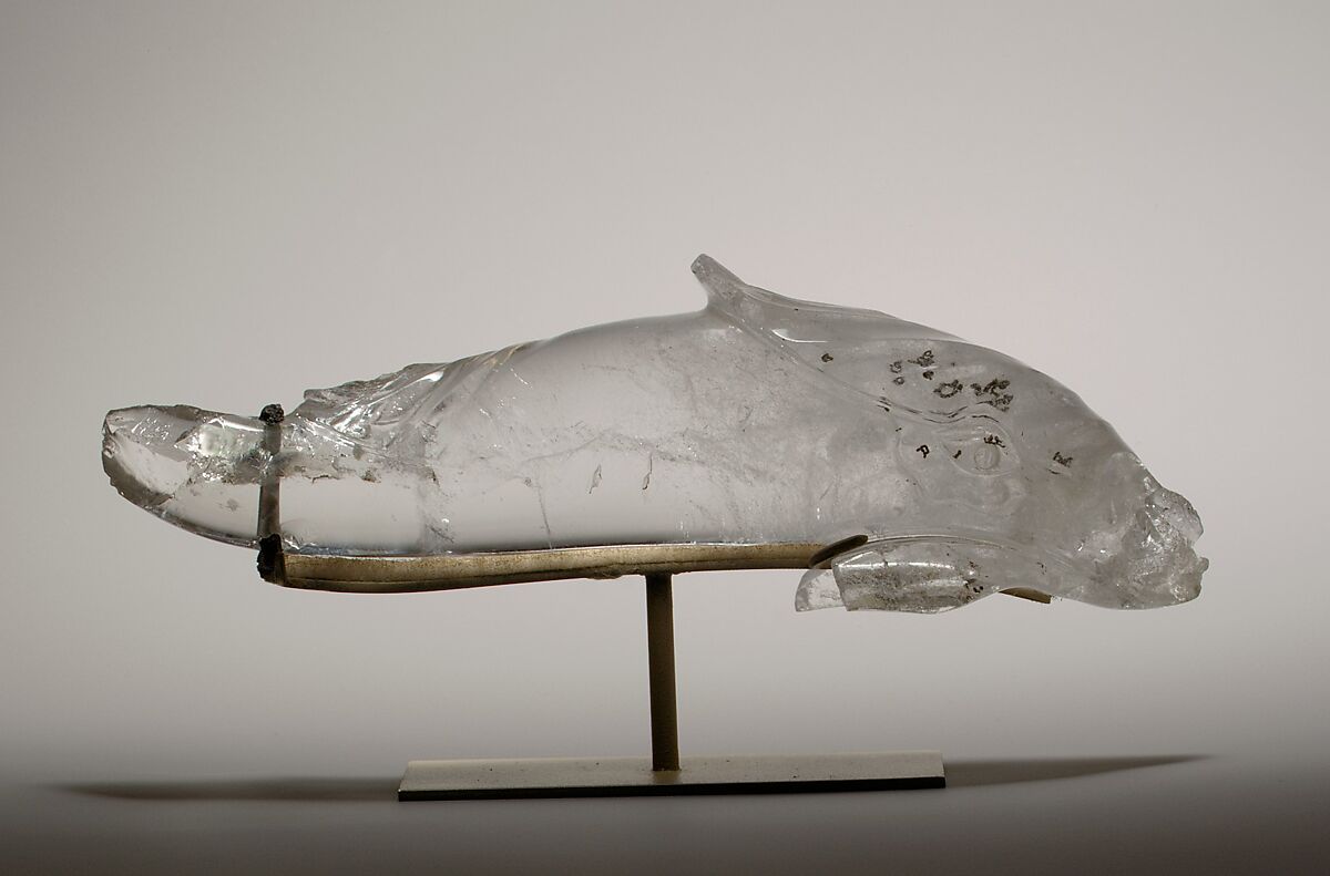 Rock Crystal Statuette of a Dolphin, Rock crystal, North African (Carthage)
