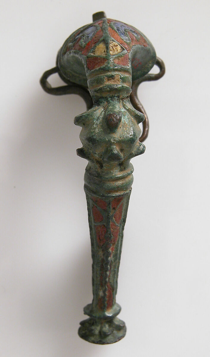 Bow Brooch, Champlevé enamel, bronze, Roman