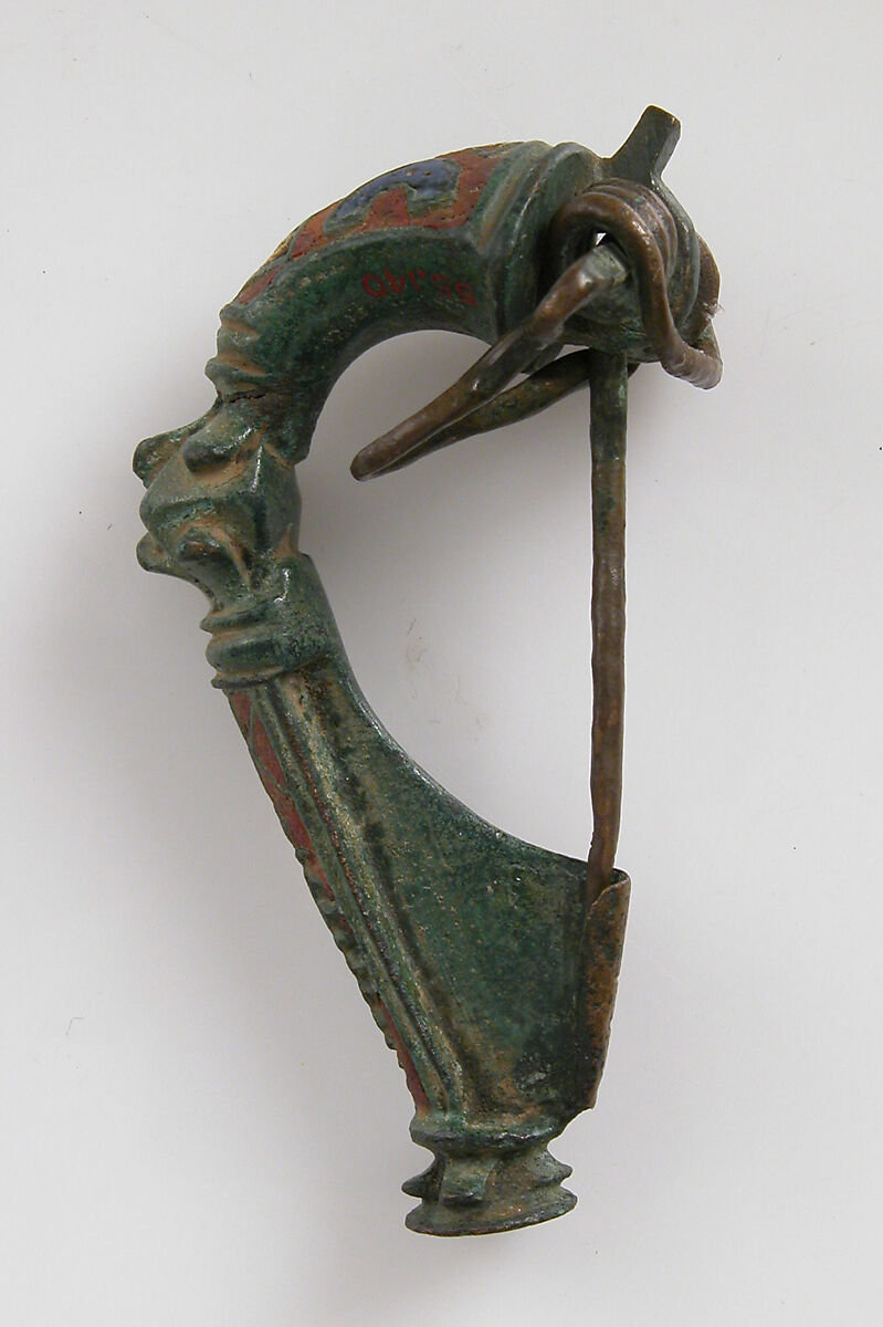 Bow Brooch, Champlevé enamel, bronze, Roman