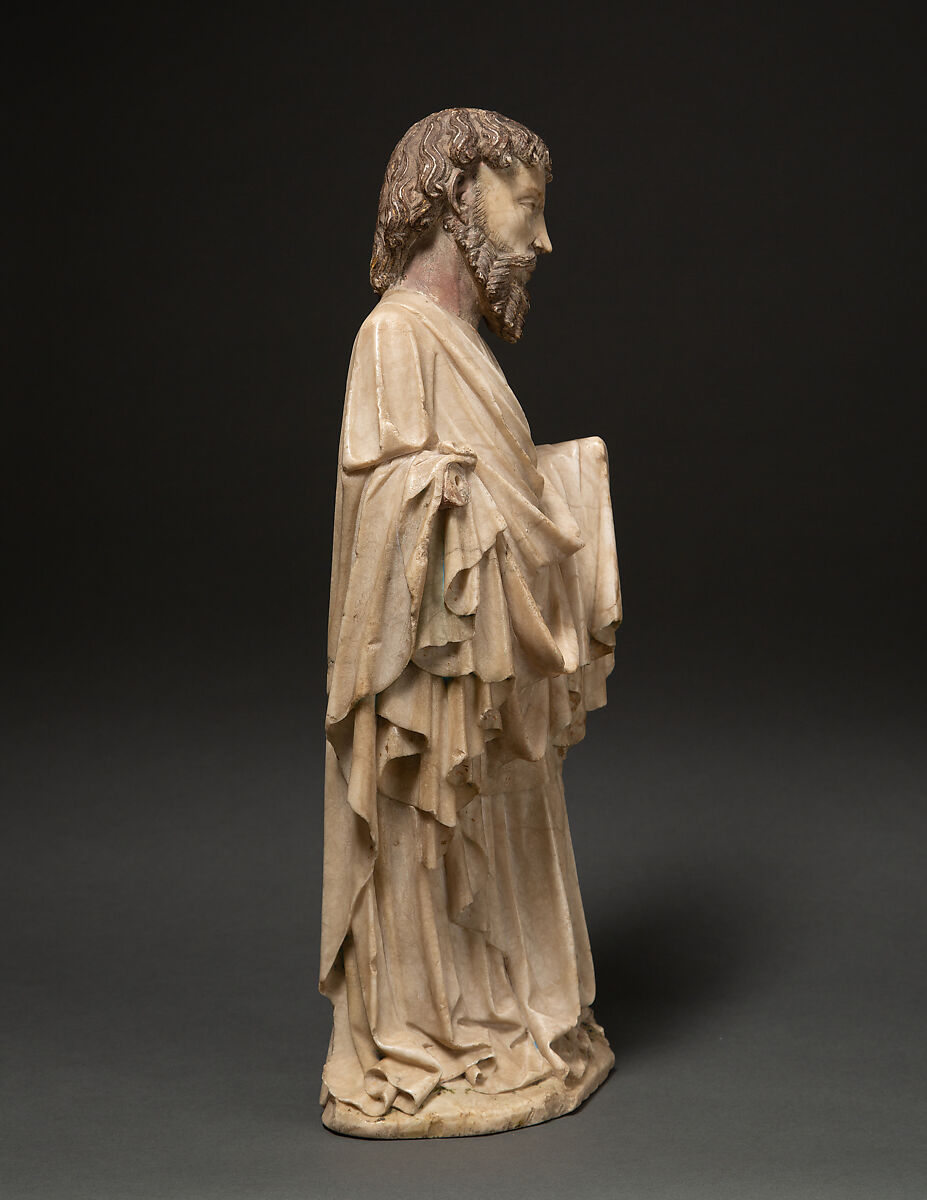 Standing Apostle, Alabaster with traces of paint, German