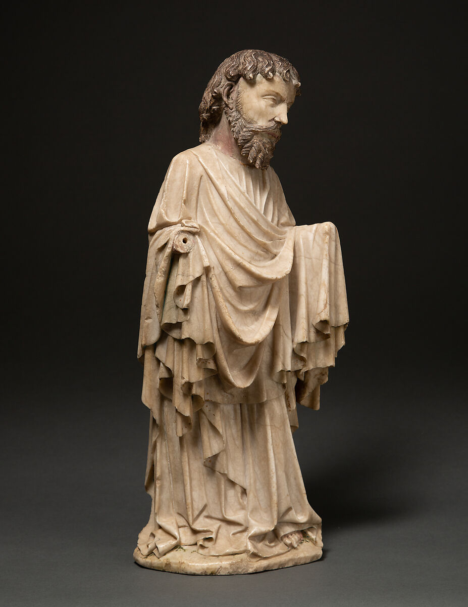 Standing Apostle, Alabaster with traces of paint, German