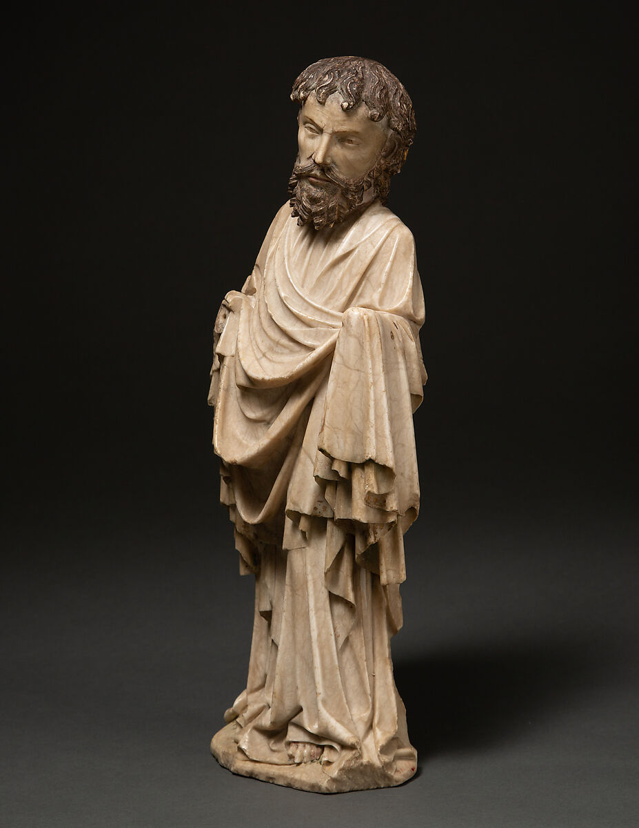 Standing Apostle, Alabaster with traces of paint, German