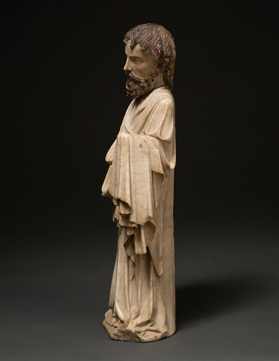 Standing Apostle, Alabaster with traces of paint, German
