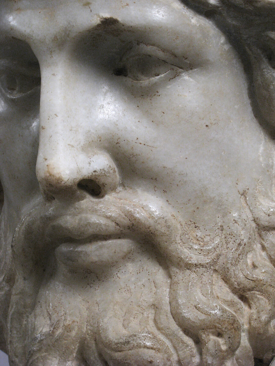 Head of Christ or Zeus, Marble, Roman