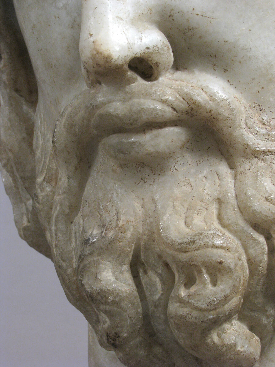 Head of Christ or Zeus, Marble, Roman