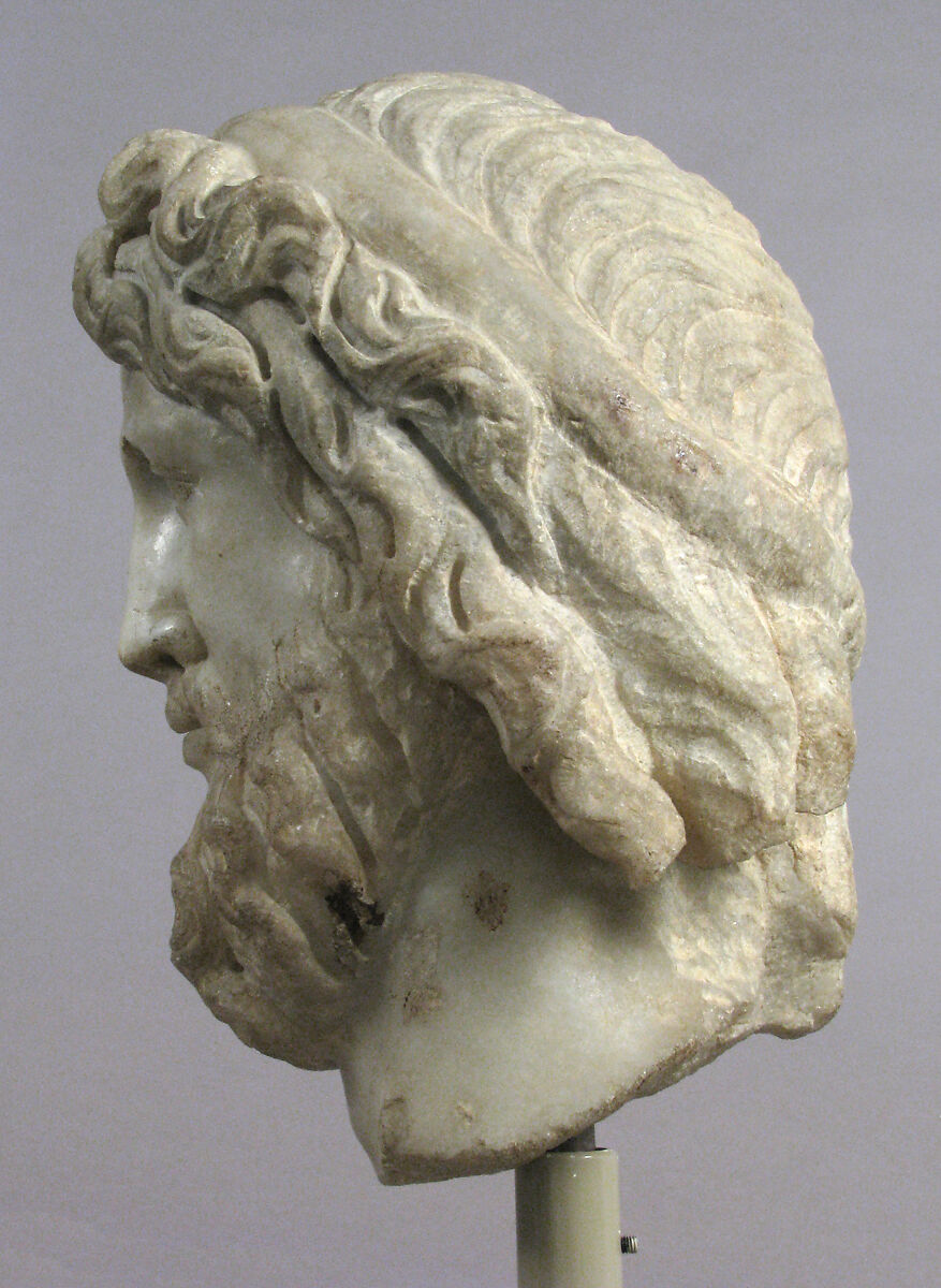 Head of Christ or Zeus, Marble, Roman