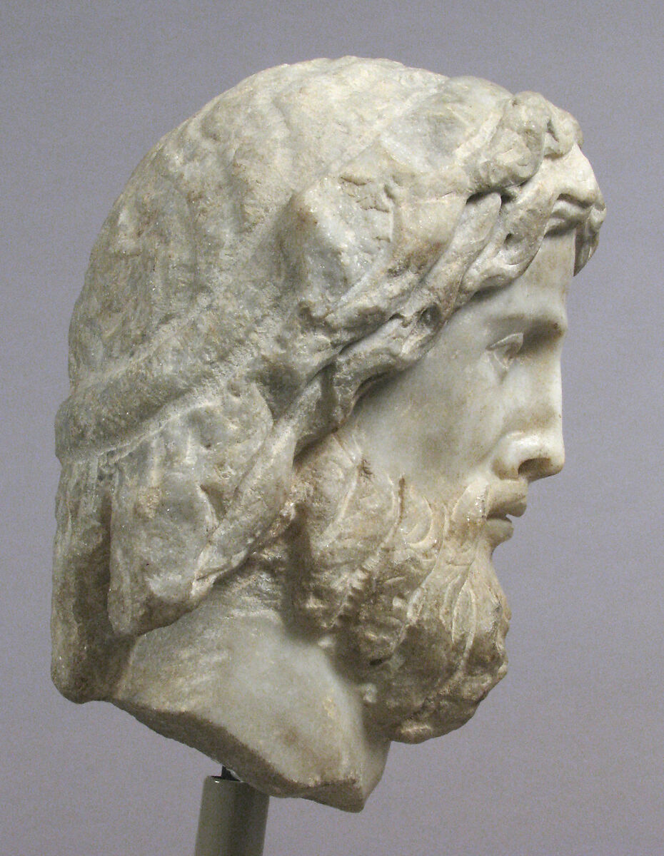 Head of Christ or Zeus, Marble, Roman