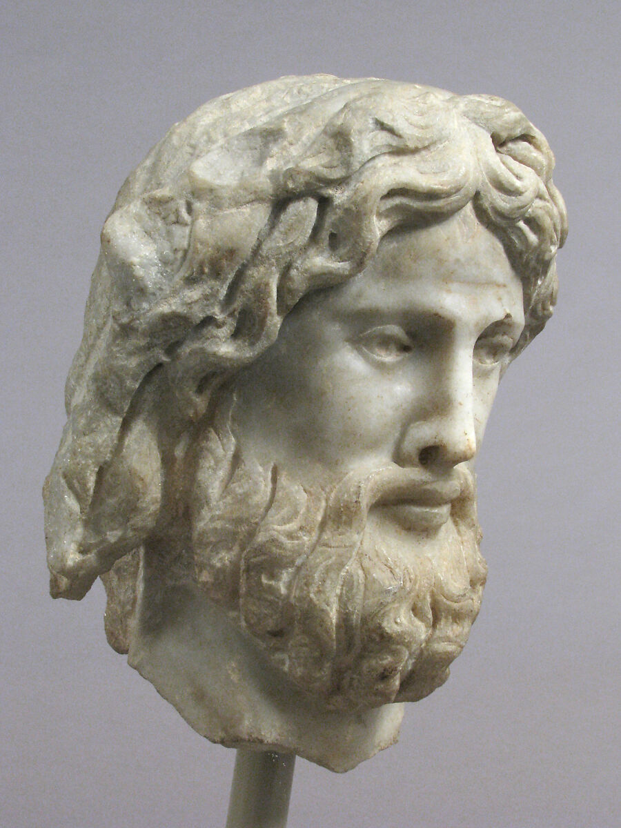 Head of Christ or Zeus, Marble, Roman