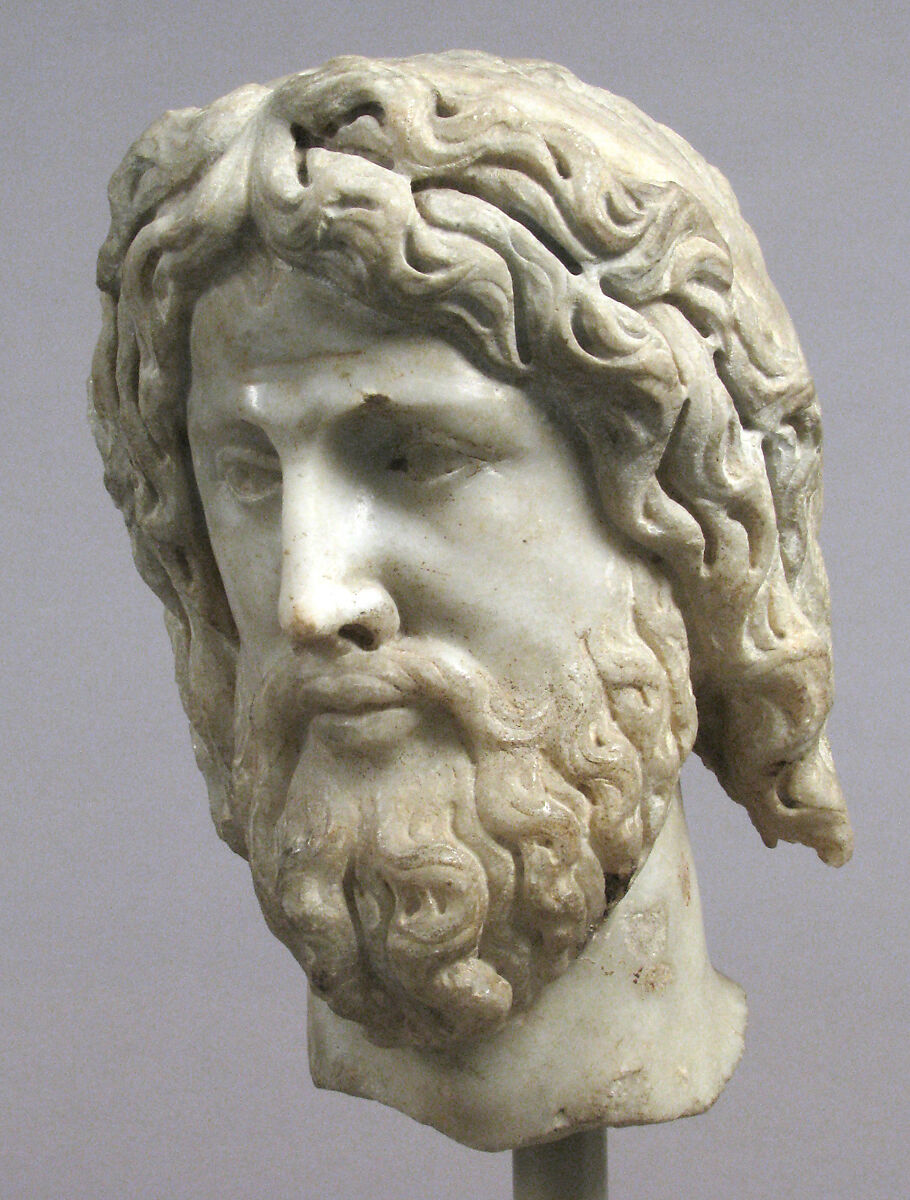 Head of Christ or Zeus, Marble, Roman