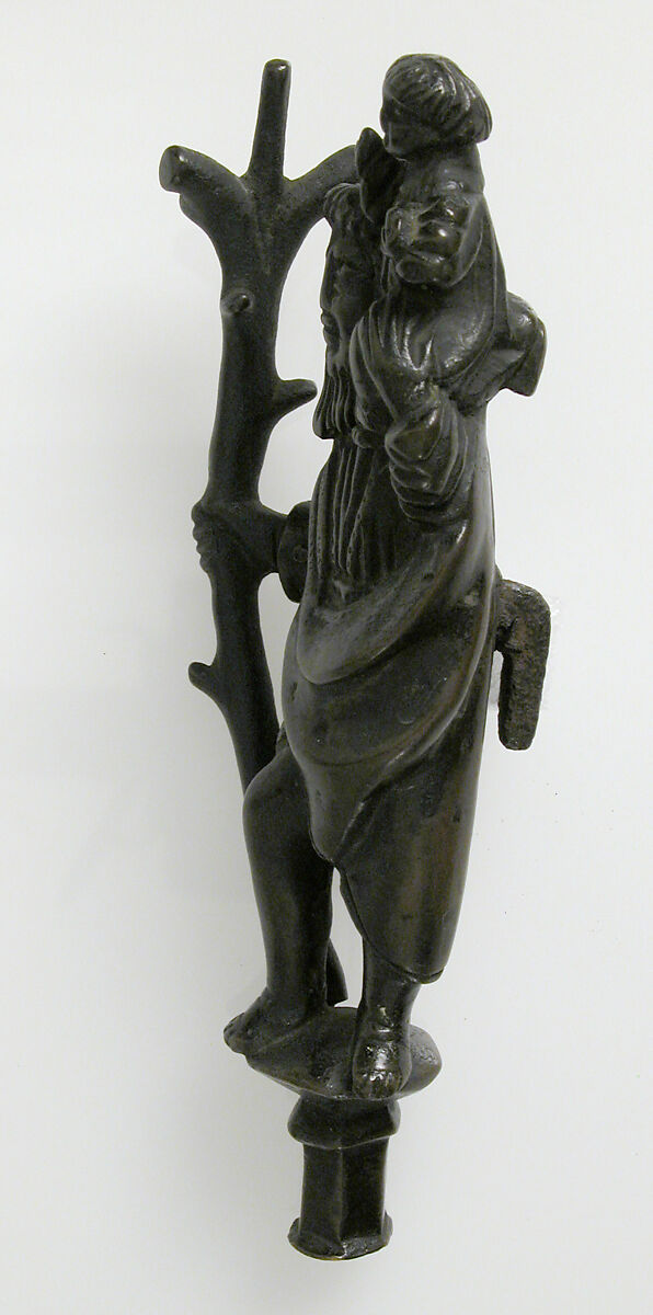 Mount, St. Christopher and Christ Child, Copper alloy, German or South Netherlandish