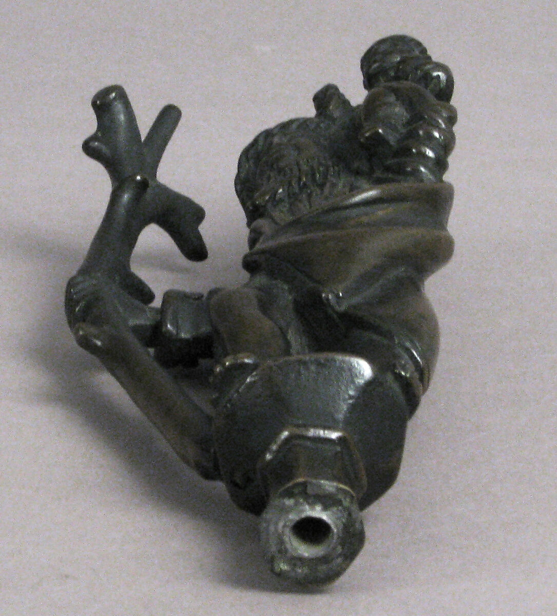 Mount, St. Christopher and Christ Child, Copper alloy, German or South Netherlandish