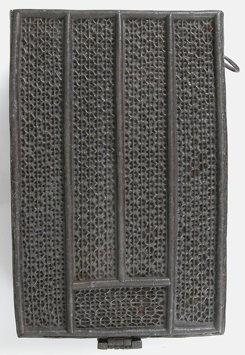 Coffret, Iron, wood core, textile interior, European