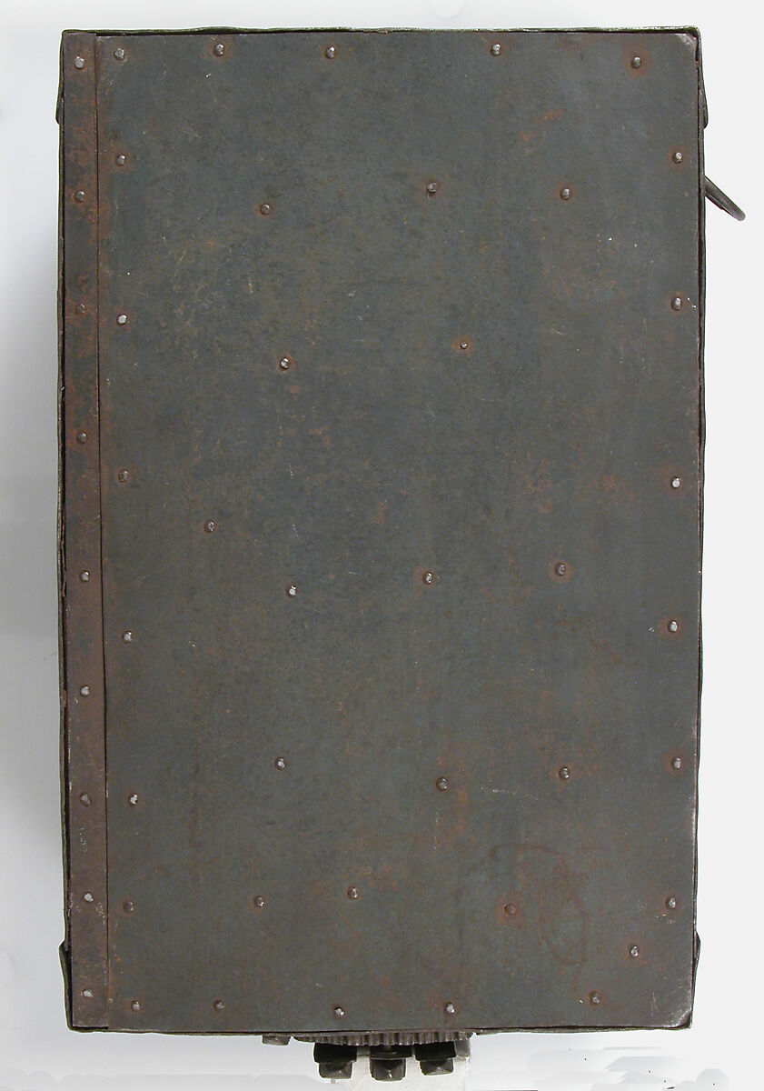 Coffret, Iron, wood core, textile interior, European