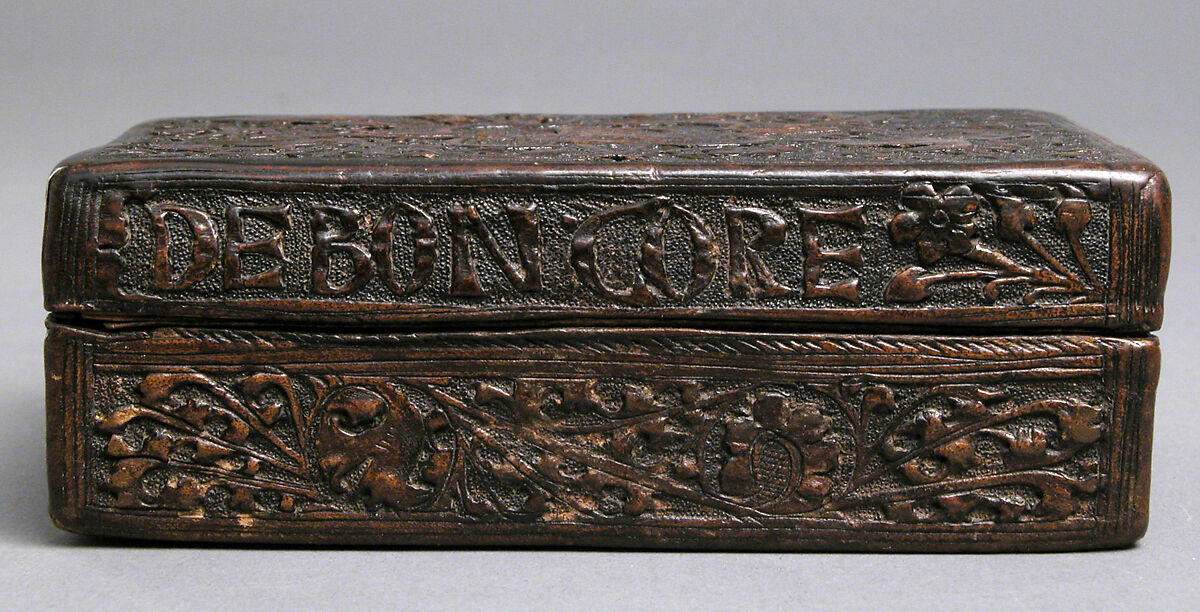 Box, Leather (Cuir bouilli), painted interior, Italian