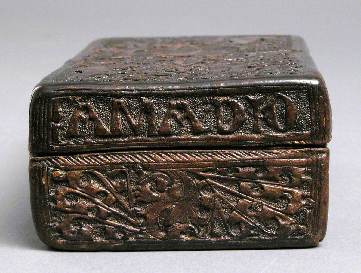 Box, Leather (Cuir bouilli), painted interior, Italian