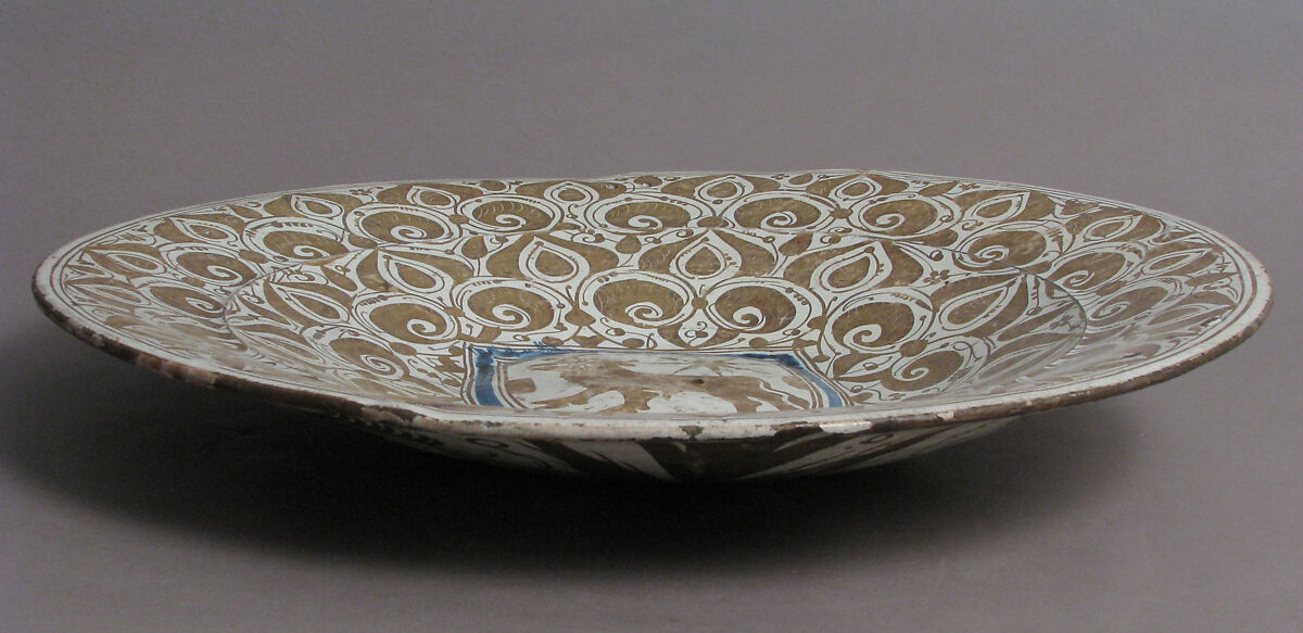 Plate, Tin-glazed earthenware, Spanish
